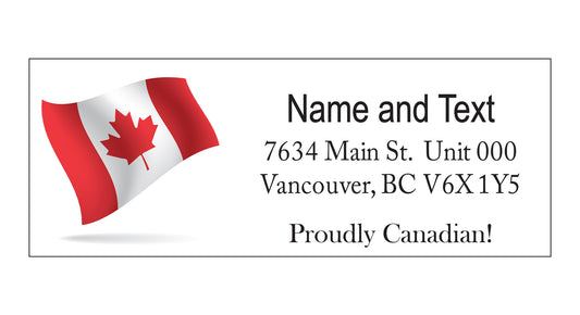 Set 30 Personalized Return Address Labels  Canada flag Pattern