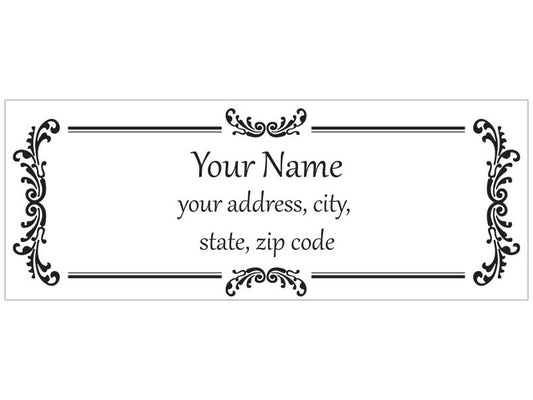 Set of 30 Personalized Return Address Labels vintage look pattern